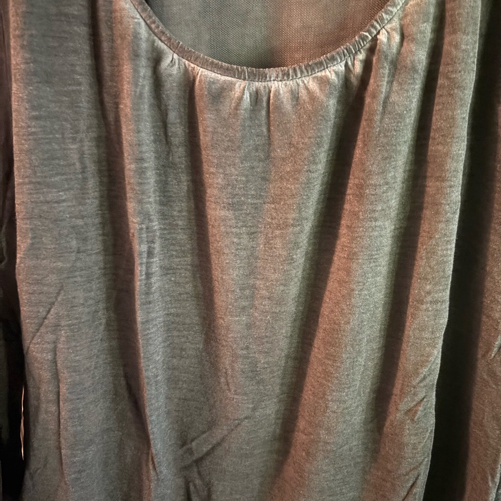 Soft Surroundings Gray Ruched Blouse - Picture 9 of 12